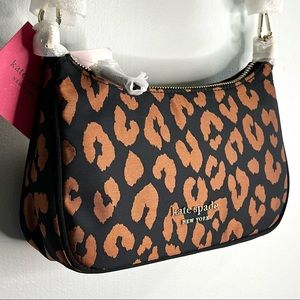 Kate Spade Sam The Little Better Leopard Jacquard Crossbody Bag NEW